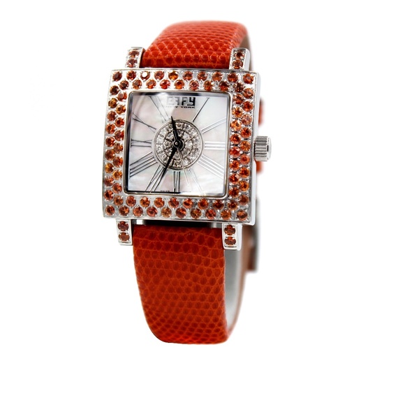 Orange Sapphire Diamond 3.53 Ct Luxury Watch main image 4